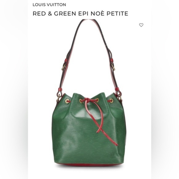 Louis Vuitton red & Borneo green epi petite bucket bag with dust bag - Picture 1 of 16